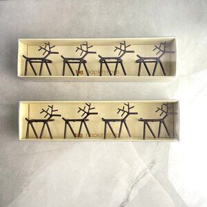 Tag Reindeer Napkin Rings Holiday Christmas Decor Rustic Metal